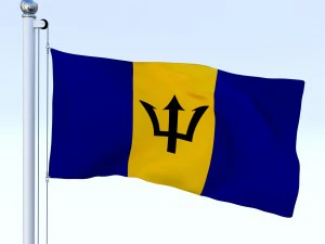 animated barbados flag 3D Model