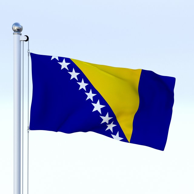 animated bosnia and herzegovina flag Model 3D .c4d .max .obj .3ds .fbx .stl .blend 