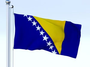 animasi bendera bosnia dan herzegovina Model 3D