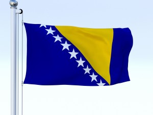 animated bosnia and herzegovina flag Model 3D