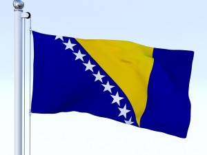 animated bosnia and herzegovina flag Model 3D