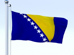 animated bosnia and herzegovina flag Model 3D