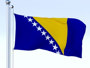 animated bosnia and herzegovina flag Model 3D