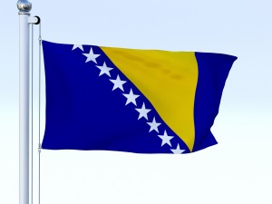 animated bosnia and herzegovina flag Model 3D