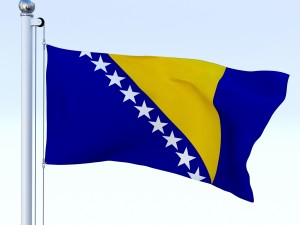 animated bosnia and herzegovina flag Model 3D
