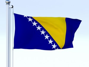 animated bosnia and herzegovina flag Model 3D
