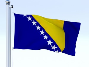 animated bosnia and herzegovina flag Model 3D