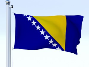 animated bosnia and herzegovina flag Model 3D
