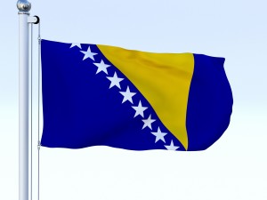 animated bosnia and herzegovina flag Model 3D