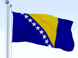 animated bosnia and herzegovina flag Model 3D