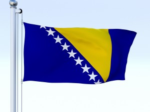 animated bosnia and herzegovina flag Model 3D