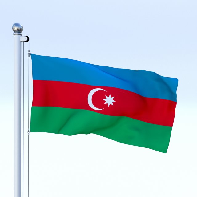 animated azerbaijan flag Model 3D .c4d .max .obj .3ds .fbx .stl .blend 
