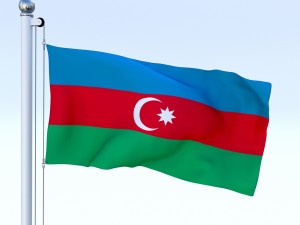 animated azerbaijan flag 3D Model