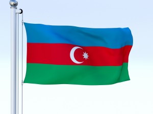animated azerbaijan flag Model 3D