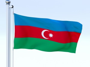 animated azerbaijan flag Model 3D