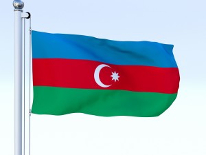 animated azerbaijan flag Model 3D