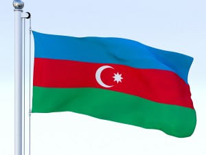 animated azerbaijan flag Model 3D