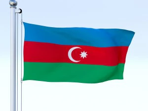 animated azerbaijan flag 3D Model