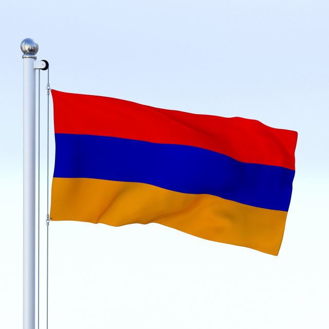 animated armenia flag 3D-Modell .c4d .max .obj .3ds .fbx .stl .blend 