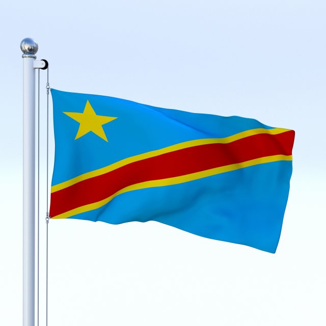 animated democratic republic of congo flag Modèle 3D .c4d .max .obj .3ds .fbx .stl .blend 