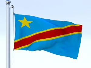 bandiera animata della repubblica democratica del congo Modello 3D