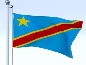 animated democratic republic of congo flag Modèle 3D