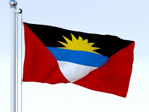 animated antigua and barbuda flag 3D Model