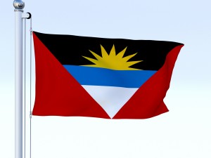 animated antigua and barbuda flag Modelo 3D
