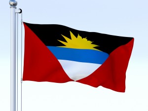 animated antigua and barbuda flag Modelo 3D