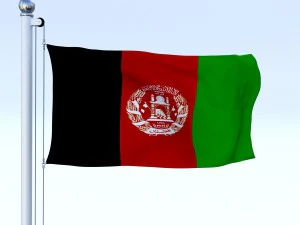 animated afghanistan flag 3D Model