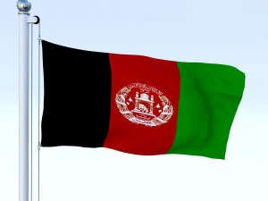 animated afghanistan flag 3D Model