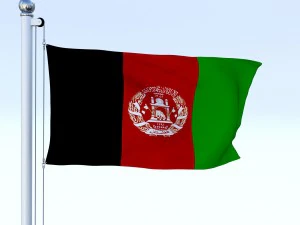animated afghanistan flag 3D Model