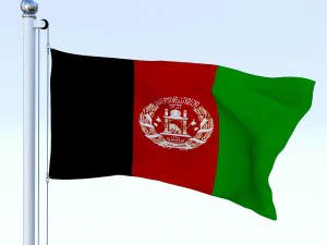 animated afghanistan flag 3D Model