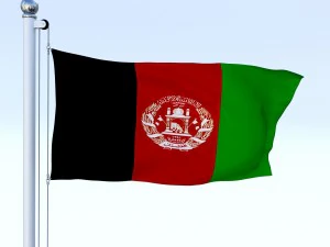 animated afghanistan flag 3D Model
