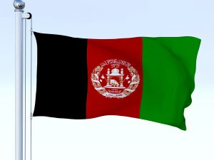 animated afghanistan flag 3D Model