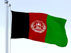 animated afghanistan flag 3D Model