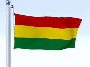 animated bolivia flag Modelo 3D