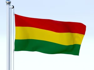 animated bolivia flag 3D Model