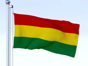 animated bolivia flag 3D Model
