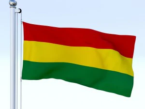 animated bolivia flag 3D Model