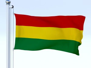 animated bolivia flag 3D Model