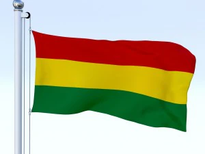 animated bolivia flag 3D Model