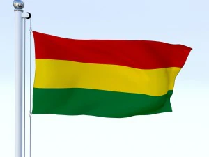animated bolivia flag 3D Model