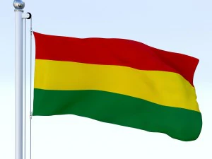 animated bolivia flag 3D Model