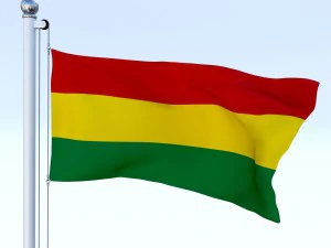 animated bolivia flag 3D Model