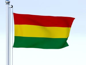 animated bolivia flag 3D Model