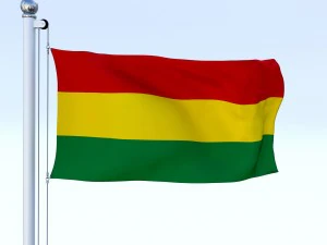 animated bolivia flag 3D Model
