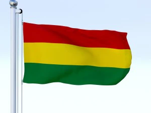 animated bolivia flag 3D Model