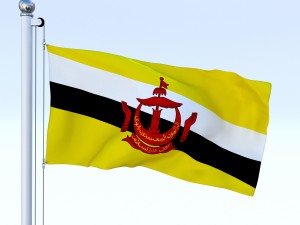 animated brunei darussalam flag 3D Model