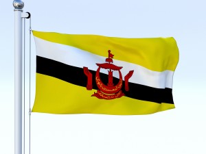 animated brunei darussalam flag 3D Модель